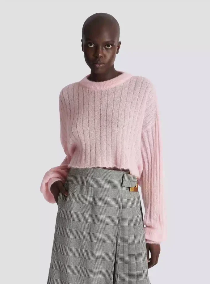 Kurzer Mohairpullover Kurzer Mohairpullover