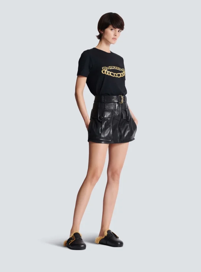 Kurzer Rock aus Lammleder Kurzer Rock aus Lammleder
