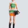 Kurzes, bedrucktes Bodycon-Kleid mit Balmain-Foulard-Muster Kurzes, bedrucktes Bodycon-Kleid mit Balmain-Foulard-Muster