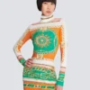 Kurzes, bedrucktes Bodycon-Kleid mit Balmain-Foulard-Muster Kurzes, bedrucktes Bodycon-Kleid mit Balmain-Foulard-Muster