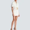 Kurzes Canvas-Kleid mit Schnürung Kurzes Canvas-Kleid mit Schnürung
