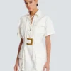 Kurzes Canvas-Kleid mit Schnürung Kurzes Canvas-Kleid mit Schnürung