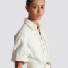 Kurzes Canvas-Kleid mit Schnürung Kurzes Canvas-Kleid mit Schnürung