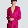 Kurzes, drapiertes Interlock-Jerseykleid Kurzes, drapiertes Interlock-Jerseykleid