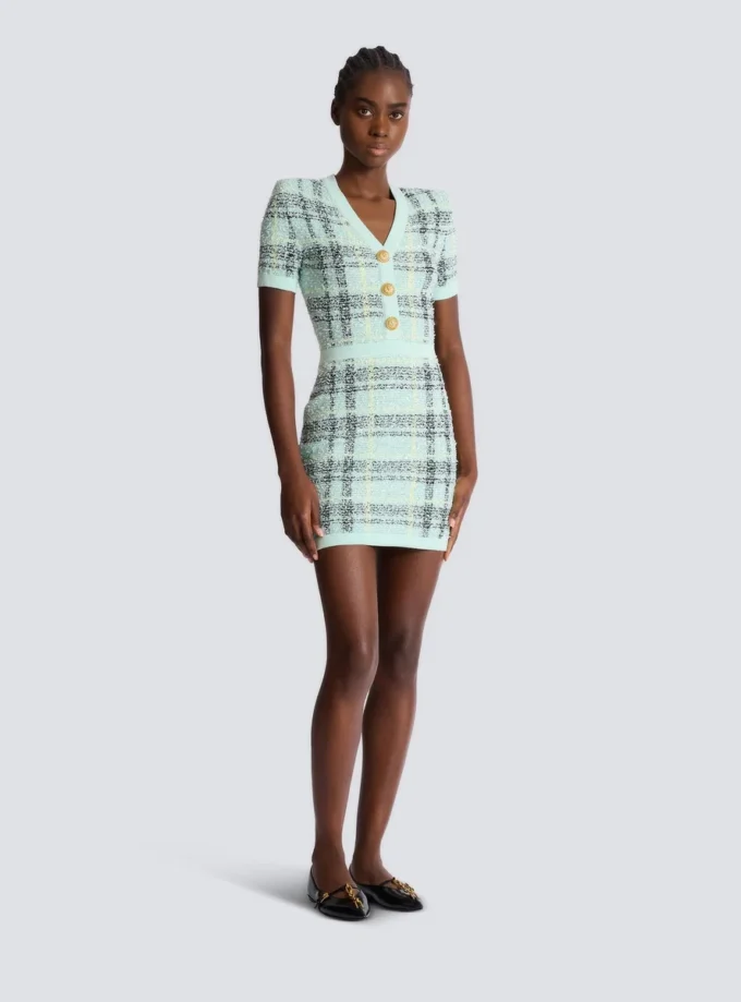 Kurzes Glitzer-Tweedkleid Kurzes Glitzer-Tweedkleid