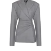 Kurzes Jackenkleid aus drapierter Wolle Kurzes Jackenkleid aus drapierter Wolle