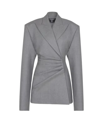 Kurzes Jackenkleid aus drapierter Wolle