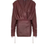 Kurzes Kapuzenkleid aus gewaschenem Lammfell Kurzes Kapuzenkleid aus gewaschenem Lammfell