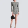 Kurzes Kleid aus Prince-of-Wales-Jacquard Kurzes Kleid aus Prince-of-Wales-Jacquard