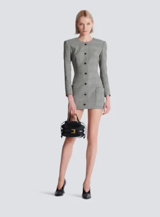 Kurzes Kleid aus Prince-of-Wales-Jacquard