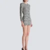 Kurzes Kleid aus Prince-of-Wales-Jacquard Kurzes Kleid aus Prince-of-Wales-Jacquard