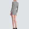 Kurzes Kleid aus Prince-of-Wales-Jacquard Kurzes Kleid aus Prince-of-Wales-Jacquard