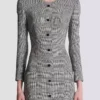 Kurzes Kleid aus Prince-of-Wales-Jacquard Kurzes Kleid aus Prince-of-Wales-Jacquard