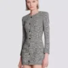 Kurzes Kleid aus Prince-of-Wales-Jacquard Kurzes Kleid aus Prince-of-Wales-Jacquard