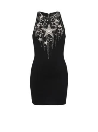 Kurzes Kleid mit Sternenstickerei