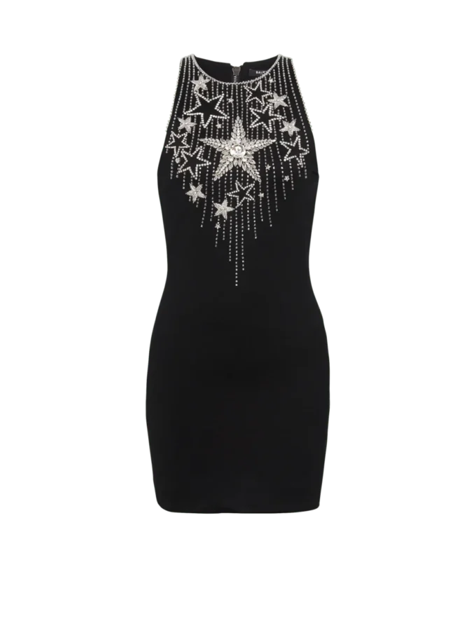 Kurzes Kleid mit Sternenstickerei Kurzes Kleid mit Sternenstickerei