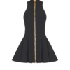 Kurzes Neckholder-Kleid aus Grain-de-Poudre-Wolle Kurzes Neckholder-Kleid aus Grain-de-Poudre-Wolle