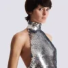 Kurzes Paillettenkleid mit Neckholder Kurzes Paillettenkleid mit Neckholder