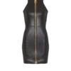 Kurzes, ärmelloses Kleid aus Lammleder