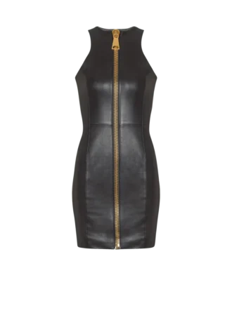 Kurzes, ärmelloses Kleid aus Lammleder Kurzes, ärmelloses Kleid aus Lammleder