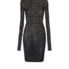 Kurzes Samtkleid mit Monogramm