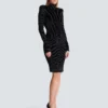 Kurzes Samtkleid mit Zebradruck