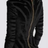 Kurzes Samtkleid mit Zebradruck
