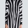 Kurzes Strickkleid mit Zebra-Intarsien Kurzes Strickkleid mit Zebra-Intarsien