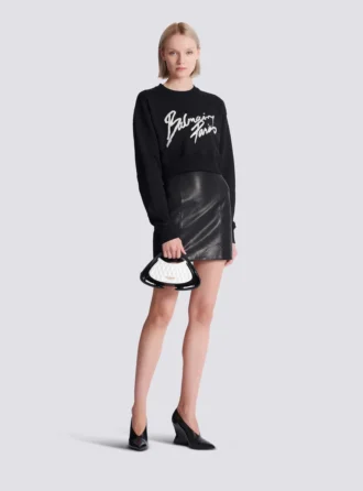Kurzes Sweatshirt aus bedruckter Baumwolle