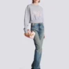 Kurzes Sweatshirt aus bedruckter Baumwolle Kurzes Sweatshirt aus bedruckter Baumwolle