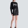 Kurzes Sweatshirt aus bedruckter Baumwolle Kurzes Sweatshirt aus bedruckter Baumwolle