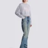 Kurzes Sweatshirt aus bedruckter Baumwolle Kurzes Sweatshirt aus bedruckter Baumwolle