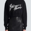 Kurzes Sweatshirt aus bedruckter Baumwolle Kurzes Sweatshirt aus bedruckter Baumwolle