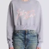 Kurzes Sweatshirt aus bedruckter Baumwolle Kurzes Sweatshirt aus bedruckter Baumwolle