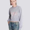Kurzes Sweatshirt aus bedruckter Baumwolle Kurzes Sweatshirt aus bedruckter Baumwolle