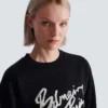 Kurzes Sweatshirt aus bedruckter Baumwolle Kurzes Sweatshirt aus bedruckter Baumwolle