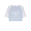 Kurzes T-Shirt mit Balmain Paris-Print Kurzes T-Shirt mit Balmain Paris-Print
