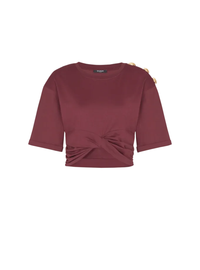 Kurzes T-Shirt mit Krawatte Kurzes T-Shirt mit Krawatte