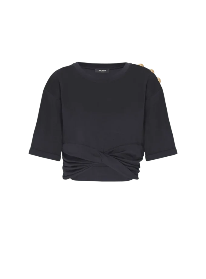Kurzes T-Shirt mit Krawatte Kurzes T-Shirt mit Krawatte