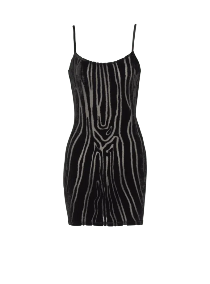 Kurzes Trägerkleid aus Samt mit Zebradruck Kurzes Trägerkleid aus Samt mit Zebradruck