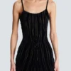 Kurzes Trägerkleid aus Samt mit Zebradruck Kurzes Trägerkleid aus Samt mit Zebradruck