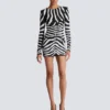 Kurzes zweifarbiges Zebra-Paillettenkleid Kurzes zweifarbiges Zebra-Paillettenkleid