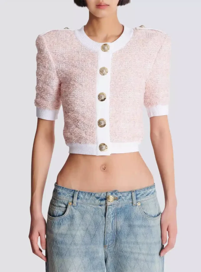 Kurzärmelige Strickjacke Kurzärmelige Strickjacke