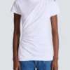 Kurzärmeliges, drapiertes Jersey-T-Shirt Kurzärmeliges, drapiertes Jersey-T-Shirt