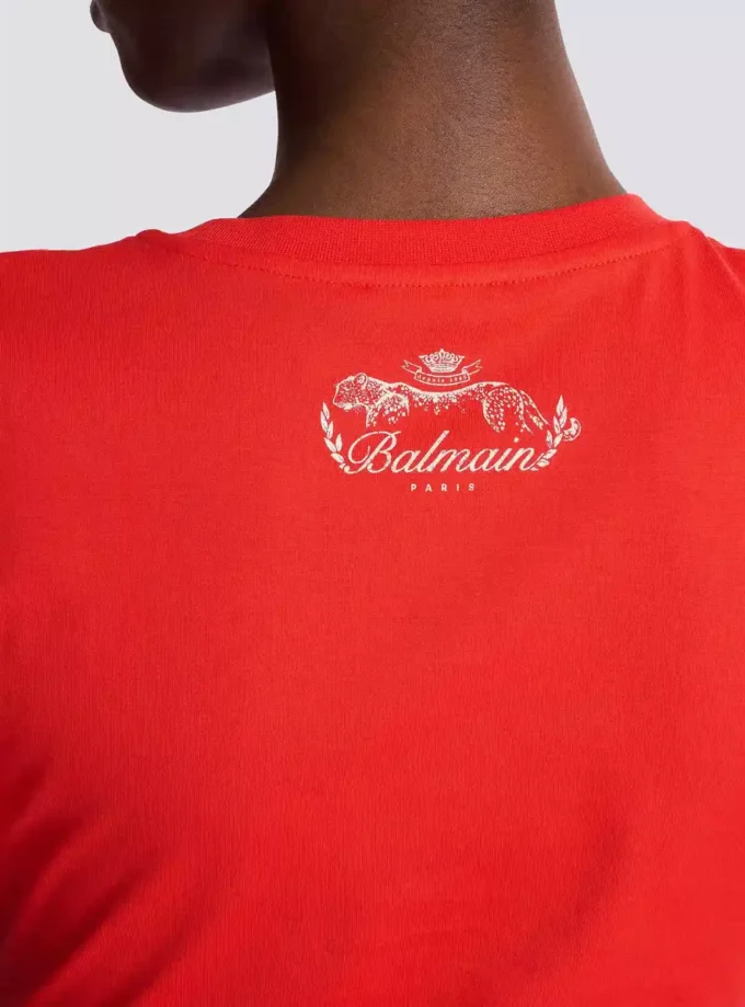 Kurzärmeliges, drapiertes Jersey-T-Shirt Kurzärmeliges, drapiertes Jersey-T-Shirt