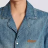 Kurzärmeliges Pyjamahemd aus verwaschenem Denim