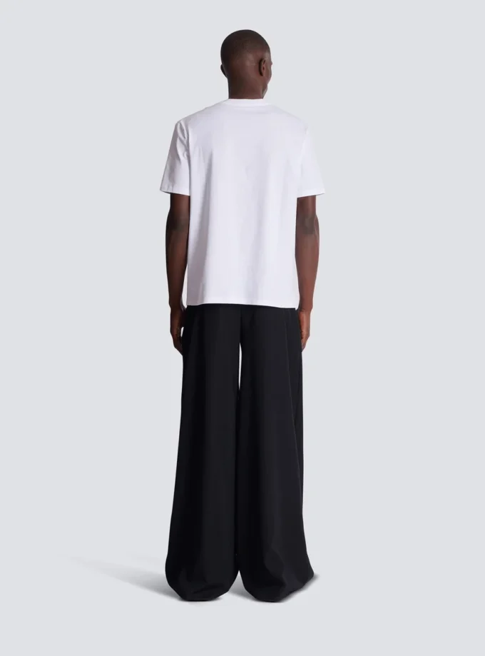 Kurzärmeliges T-Shirt mit aufgedrucktem Balmain College-Logo
