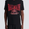 Kurzärmeliges T-Shirt mit aufgedrucktem Balmain College-Logo Kurzärmeliges T-Shirt mit aufgedrucktem Balmain College-Logo
