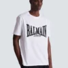 Kurzärmeliges T-Shirt mit aufgedrucktem Balmain College-Logo