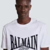 Kurzärmeliges T-Shirt mit aufgedrucktem Balmain College-Logo